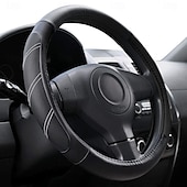 cheap Steering Wheel Covers-Elantrip Sport Leather Steering Wheel Cover 14 1/2 inch to 15 inch Universal Padded Soft Grip Breathable Anti Slip Odorless