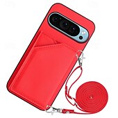 זול תיק טלפון אחר-טלפון מגן עבור Pixel 9 Pro Pixel 9 Pro XL Pixel 8 Pro Pixel 8 פיקסל 9 כיסוי אחורי עם מעמד עם שרוך חריץ לכרטיס רטרו TPU עור PU