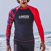voordelige Overhaaste bewakers-Voor heren Sportieve badmode Zwemshirt Lange mouw Uitslagbescherming Kleding Bovenlichaam Zwemmen Surfen Strand Watersport Gedrukt Zomer Lente
