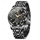 cheap Quartz Watches-New Olevs Brand Stainless Steel Band Men&#039;S Business Watch Calendar Luminous Chronograph Multifunction Simple Leisure Quartz Watch Fashion Waterproof Sports Men&#039;S Wristwatch
