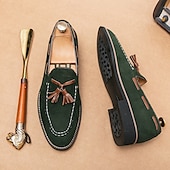 levne Poloformální-pánské semišové střapcové mokasíny – elegantní slip-on společenské boty, pohodlné a stylové, ideální pro podnikání, neformální události a formální příležitosti
