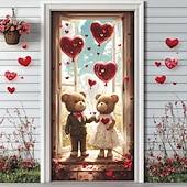 halpa Garaasi- ja ovibannerit-Häät Ulkokoristeet Ovi Verhot Ovi Gobeliini Ovi Verho Koristelu Taustaksi Sisä-/Ulkokäyttöön Ovi Banneri Etuovelle Maalaistalo Sydän Syklinen