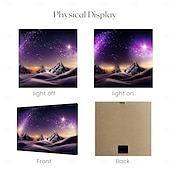 billiga LED Vägg Art-landskap berg galax led canvas väggkonst led upplyst väggdekor 2aa batteridriven upplyst canvas tryck led ljus kök sovrum eller heminredning
