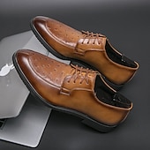 economico Formale-eleganti scarpe oxford in similpelle marrone con punta traforata per uomo | perfette per matrimoni, affari e occasioni formali