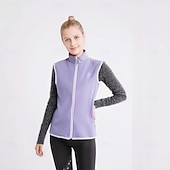 cheap Figure Skating Jackets &amp; Vests-Figure Skating Fleece Jacket Figure Skating Jacket with Pants Women&#039;s Girls&#039; Ice Skating Vest / Gilet Jacket Top Black Light Purple Patchwork Spandex Stretchy Training Practice Professional Skating