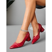 رخيصةأون Block Heels-حذاء نسائي أنيق باللون البني منقوش بجلد التمساح بكعب عريض | مثالي للعمل والحفلات