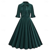 cheap Dresses-Retro Vintage 1950s Cocktail Dress Dress Flare Dress Solid Color Women&#039;s Masquerade Event / Party Bachelorette Party Festival Adults&#039; Dress Homecoming Dresses