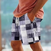 olcso férfi boxer úszónadrág-Férfi Fürdőnadrág Úszónadrágok Deszkás short Fürdőruha Zsinór Zsebekkel Úszás Szörfözés Tengerpart Vízi sportok Kockás Nyár Tavasz