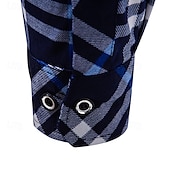 preiswerte Herrenhemd zum Knöpfen-Herren Hemd Sommerhemd Freizeithemd Knopfhemd Karierte Hemden Rote Blau Langarm Karomuster Revers Urlaub Ferien Button-Down Bekleidung Polyester Mode Lässig Bequem