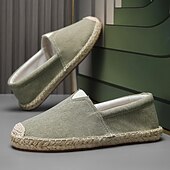 cheap Men's Slip-ons &amp; Loafers-Men's Red Canvas Espadrille Slip-On Shoes with Jute Rope Sole – Comfortable Summer Footwear