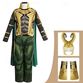 baratos Trajes para meninos-Ragnarök Loki Roupa Ocasiões Especiais Fatos de Corpo Trajes temáticos de filmes e séries Cosplay filme for Para Meninos Crianças Dia Das Bruxas Carnaval Espetáculo Festa Palco