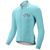 billiga Tröjor för män-Herr Cykeltröja Grafisk Bokstav &amp; Nummer Långärmad Cykel T-shirt Tröja med 3 bakfickor Bergscykling Snabb tork Anatomisk design Uppsugande Andningsfunktion sporter Mörkrosa Vit Rosa Kläder
