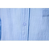 economico Classico-Per uomo Camicia camicia di lino Camicia con colletto a fascia Camicia estiva Camicia da spiaggia Liscio Da mare Informale Bianco Blu marino scuro Blu Marrone Manica lunga A fascia Primavera estate