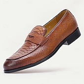 preiswerte Loafer aus hochwertigem Leder-Herren Loafer &amp; Slip On Leder Italienisches vollnarbiges Rindsleder Rutschfest Halbschuhe Braun