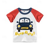 cheap Tees &amp; Shirts-Multi Packs 2pcs Boys Crew Neck Short Sleeves Red Blue T Shirt Tee Top Print Graphic Vacation Daily Wear 100% Cotton Spring &amp; Summer
