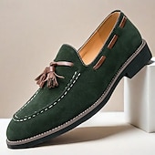 levne Poloformální-pánské semišové střapcové mokasíny – elegantní slip-on společenské boty, pohodlné a stylové, ideální pro podnikání, neformální události a formální příležitosti