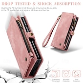 cheap Samsung Cases-Phone Case For Samsung Galaxy Z Fold 6 Z Fold 5 Z Fold 4 Wallet Case with Stand Holder Zipper with Wrist Strap Retro TPU PU Leather