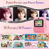 cheap Digital Camera-Instant Print Camera for Kids HD 1080P Print Camera for Kids Digital Camera With 3 Rolls Print Paper for Children Toys Boy Girls Christmas Gift