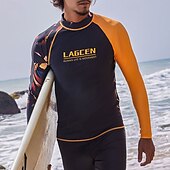 voordelige Overhaaste bewakers-Voor heren Sportieve badmode Zwemshirt Lange mouw Uitslagbescherming Kleding Bovenlichaam Zwemmen Surfen Strand Watersport Gedrukt Zomer Lente