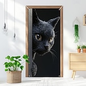 cheap Door Covers-Cute Cats Door Decorations Door Covers Animal Hide and Seek Door Tapestry Door Curtain Decoration Backdrop Indoor/Outdoor Door Banner for Front Door Farmhouse Peekaboo