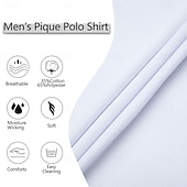 cheap Men's Classic Polo-Men's Polo Shirts Golf Shirt Business Formal Lapel Short Sleeve Basic Comfortable Color Block Patchwork Front Pocket Summer Spring Regular Fit Light Blue White Navy Blue Polo Shirts
