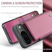 זול תיק טלפון אחר-טלפון מגן עבור גוגל Pixel 9 Pro Pixel 9 Pro XL Pixel 8 Pro Pixel 8 פיקסל 9 כיסוי אחורי עם מעמד חריץ לכרטיס עמיד בזעזועים רטרו TPU PC
