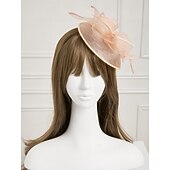 economico Fascinator-Fascinatori in Rete di Piume Cappelli Kentucky Copricapo con Cappello di Piume Fiore 1 PC Matrimonio Corsa di Cavalli Giornata Delle Donne Melbourne Cup Copricapo per impressionare Abito da corsa