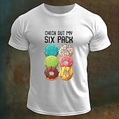 cheap Men&#039;s Graphic T Shirt-Men&#039;s Letter Printed Funny Donuts T Shirt Tee Top 100% Cotton Short Sleeve Graphic Shirt Black White Army Green Comfortable Tee Vacation Street Fashion Designer Clothing
