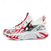 economico Sneakers da uomo-eleganti sneakers rosse da uomo con motivo a fiamma - eleganti e comode, perfette per feste o uscite informali