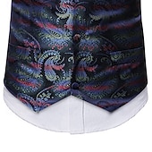 levne oblečení-Retro Řvoucí 20s 20. léta 20. století Kamizelka Vesta Velký Gatsby Gentleman Kašmírový vzor Retro Maškarní kostým Pánské Vánoce předvečer Všech svatých Karneval Výkon loučení se svobodou nevěsty