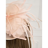 economico Fascinator-Fascinatori in Rete di Piume Cappelli Kentucky Copricapo con Cappello di Piume Fiore 1 PC Matrimonio Corsa di Cavalli Giornata Delle Donne Melbourne Cup Copricapo per impressionare Abito da corsa