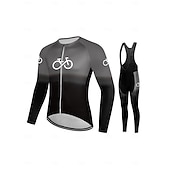 cheap Men&#039;s Clothing Sets-Men&#039;s Cycling Jersey Black&amp;White Bib set Top MTB Bicycle Shirt Mountain Road Riding Clothing Short Sleeve Cyclist biking Quick Dry Breathable 3 Rear Pockets