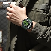 Недорогие Цифровые часы-SANDA Мужчины электронные часы На открытом воздухе Мода Повседневные часы Наручные часы Светящийся будильник С тремя часовыми поясами Календарь ТПУ Часы