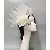 preiswerte Faszinator-Fascinatoren Netz Schleierhut Hochzeit Damentag Mit Kappe Blumig Kopfschmuck Kopfbedeckung