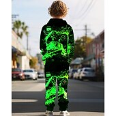 cheap Boy&#039;s 3D Sports &amp; Game-Boys 3D Graphic Game Hoodie &amp; Sweatpants Set Sports Suit Tracksuits Long Sleeve Spring Fall Daily Basic Casual Kids 4-12 Years Hooded Outdoor Vacation Sports Tailored Fit