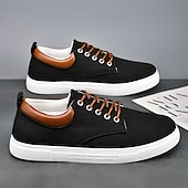economico Sneakers da uomo-sneakers da uomo in tela marrone chiaro con design allacciato, scarpe casual eleganti e comode per l&#039;uso quotidiano