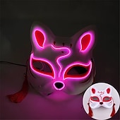 cheap Decorative Lights-Carnival LED Fox Luminous Mask - Festival Party Light Up Decoration Prop, Internet Celebrity Live Streaming Gift AA Batteries Powered - 1PC