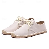 baratos Ténis para Homem-sapatos masculinos de lona azul espadrille com cadarço e sola de corda de juta – calçados casuais confortáveis de verão