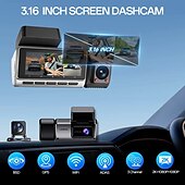 billige Bil-DVR-K26 1440p Nytt Design / HD / med bakkamera Bil DVR 150 grader Bred vinkel IPS Dash Cam med WIFI / GPS / G-Sensor 4 infrarøde LED Bilopptaker