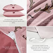 economico 100% cotone-set copripiumino con stampa renna 100% cotone set di biancheria da letto morbido e accogliente con design di renne natalizie perfetto per la stagione invernale elegante arredamento per la camera da letto facile da pulire lavabile in lavatrice