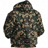 baratos moletom masculino de lã-Homens camuflagem Côr Camuflagem Moletom Moletom com zíper Moletom com capuz Gola Redonda Moda Impressão 3D Férias Streetwear Verde Zip Up Outono Inverno Designer