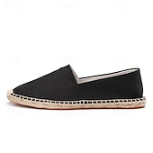 halpa Miesten loaferit ja nauhattomat kengät-miesten beige canvas espadrille-slip-on kengät juuttiköysipohjalla – mukavat kesäiset vapaa-ajan jalkineet