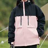 cheap Softshell, Fleece &amp; Hiking Jackets-Women&#039;s Softshell Jacket Hiking Jacket Winter Outdoor Color Block Thermal Warm Windproof Water Resistant 3-in-1 Jacket Winter Jacket Fleece Jackets Traveling Black Ivory Pink Red Orange