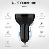 abordables Cargadores para coche-Kit de cargador de coche USB C, compatible con USB dual y tipo C, cargador de coche QC3.0 para productos electrónicos de consumo