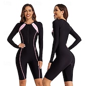 olcso Kiütés őrök-Női Kiütésőr Női szörfruházat UV Napvédelem UPF50+ Könnyű Hosszú ujj Spandex Testhezálló Fürdőruha Cipzár Úszás Szörfözés Tengerpart Vízi sportok Kollázs Nyár Tavasz Ősz
