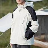 preiswerte Softshell-, Fleece- &amp; Wanderjacken-Herren Soft Shell Jacke Wanderjacke Winter Draussen Patchwork warm Fleece-Futter Windundurchlässig Wasserdicht 3-in-1-Jacke Winterjacken Windbreaker-Jacke Reisen Dunkelgrau Schwarz Elfenbein Gelb Rot