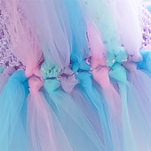 cheap Girl's Dress Up Costumes-Book Week 2026 Kids Girls' Party Dress Rainbow Flower Sleeveless Performance Birthday Beautiful Sweet Knee-length Party Dress Swing Dress A Line Dress Summer 4-12 Years Pink Purple Light Blue