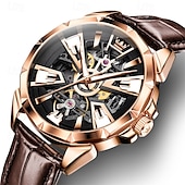 preiswerte Mechanische Uhren-Olevs marke herren business gürtel automatische mechanische uhr mode hohl glow-in-the-dark wasserdicht sport herren uhr