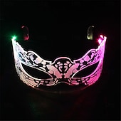 cheap Decorative Lights-Acrylic LED Glasses Mask- Lighted Up Festive Party Cheer Butterfly Glasses, KTV Bar Glasses with Colorful Changes Button Battery Powered - 1PC