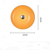 お買い得  室内ウォールライト-クリエイティブドーナツ壁取り付け用燭台 24W 丸型 LED 壁取り付けランプ オレンジ色ガラス壁照明器具 モダン 北欧 直径 30cm 円形壁取り付け用燭台